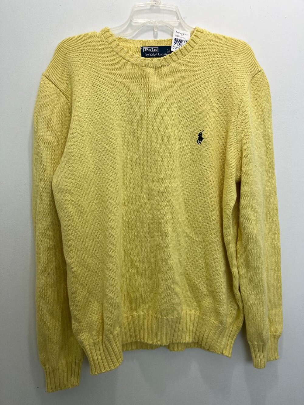 Polo Ralph Lauren Mens Yellow Crewneck Sweater Cotton L New